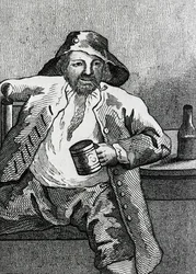 Jack Fletcher, o tolo de Wargrave, ilustração de &39;As vidas e retratos de personagens notáveis&39; por James Caulfield, publicado em 1819